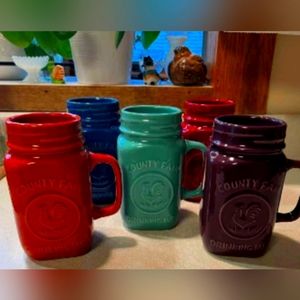 Country style mason jar mugs